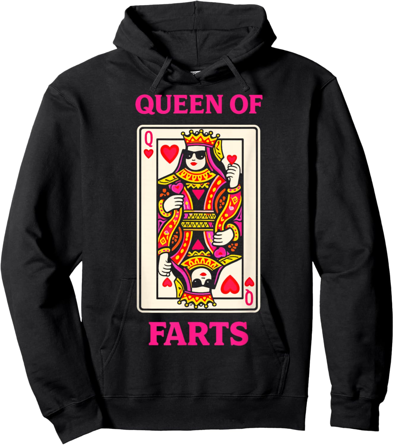 Queen of Farts Funny Poker Playing Cards Humour Hoodie - Hoodie | Black