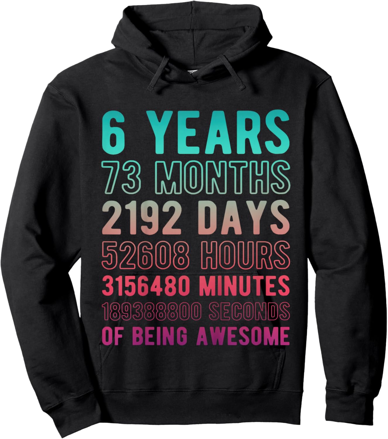 6th Birthday Kids Six Bday 6 Year Old Birthday Boy Girl Hoodie - Hoodie | Black