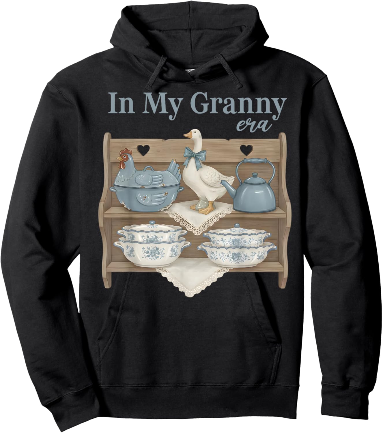 Funny Vintage in My Granny Era Goose Retro Mothers Day Hoodie - Hoodie | Black
