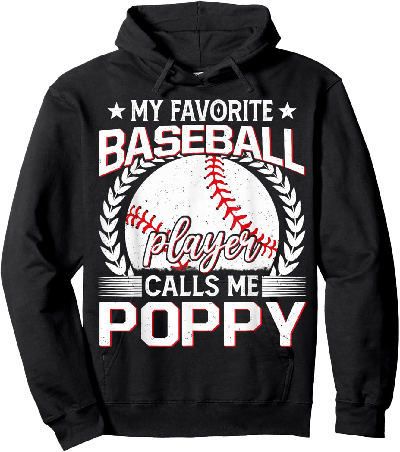My Favorite Baseball Player Calls Me Poppy Hoodie - Hoodie | Black