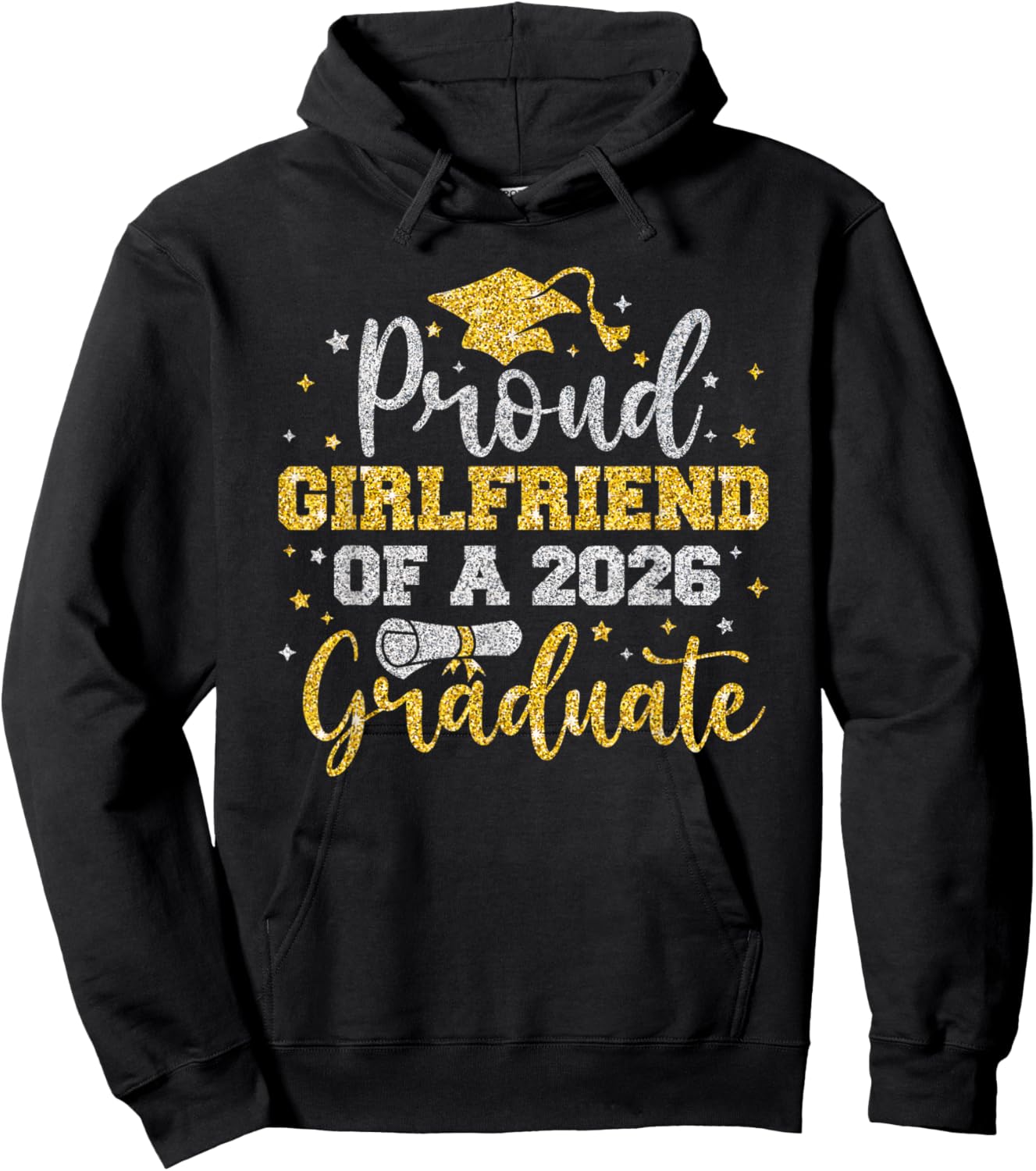 Proud Girlfriend of A 2026 Graduate Senior Family Graduation Hoodie - Hoodie | Black