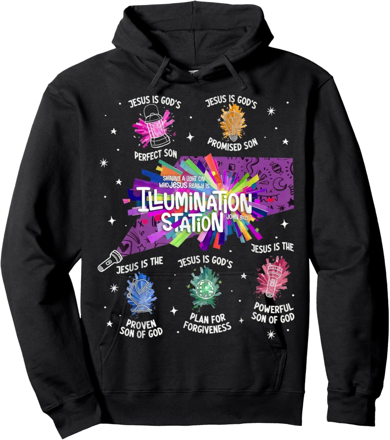 Illumination Station VBS 2026 Bible Jesus Christian Lights Hoodie - Hoodie | Black