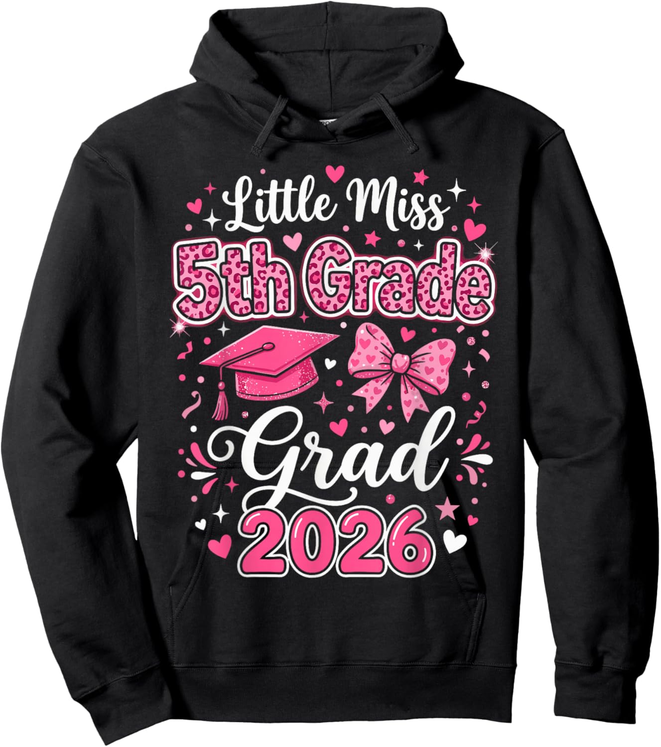 Leopard 5th Grade Graduation Outfits Girls, Little 5th Grade Hoodie - Hoodie | Black