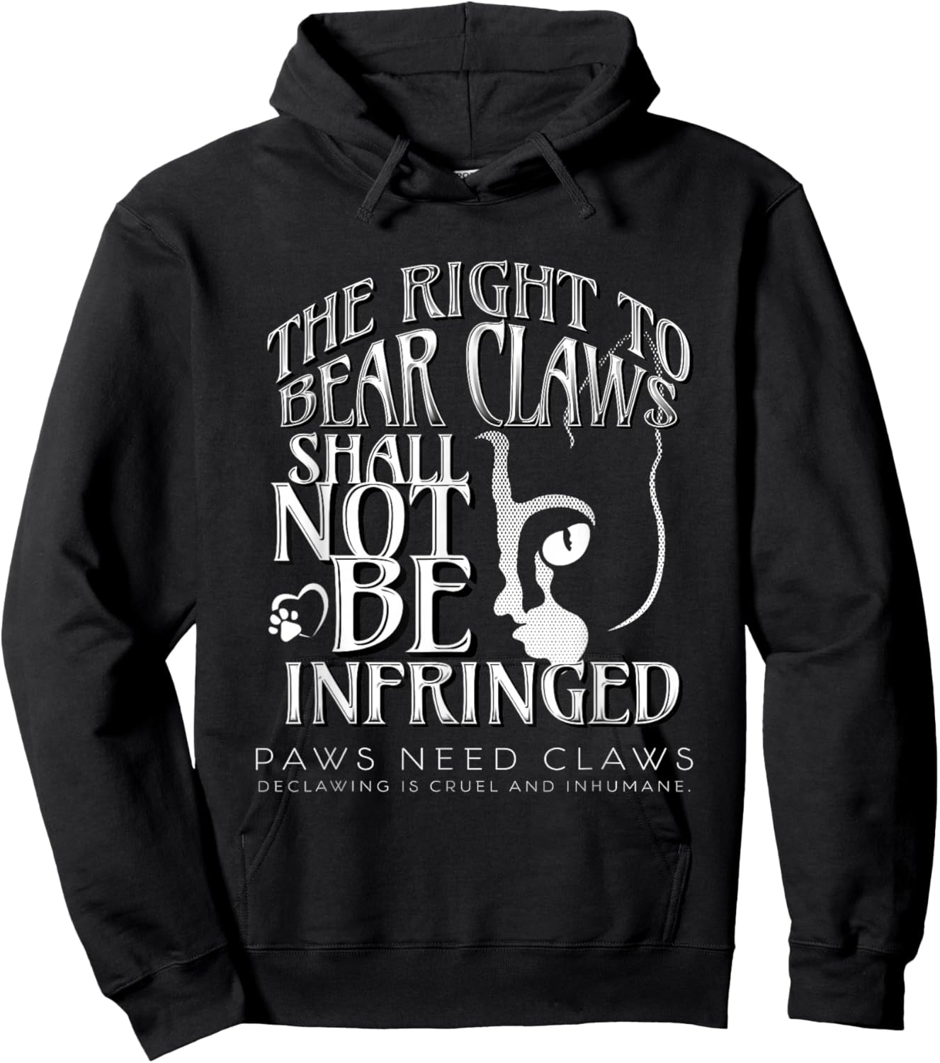 Save the Paws | Adorable Cat Declaw Awareness Hoodie - Hoodie | Black