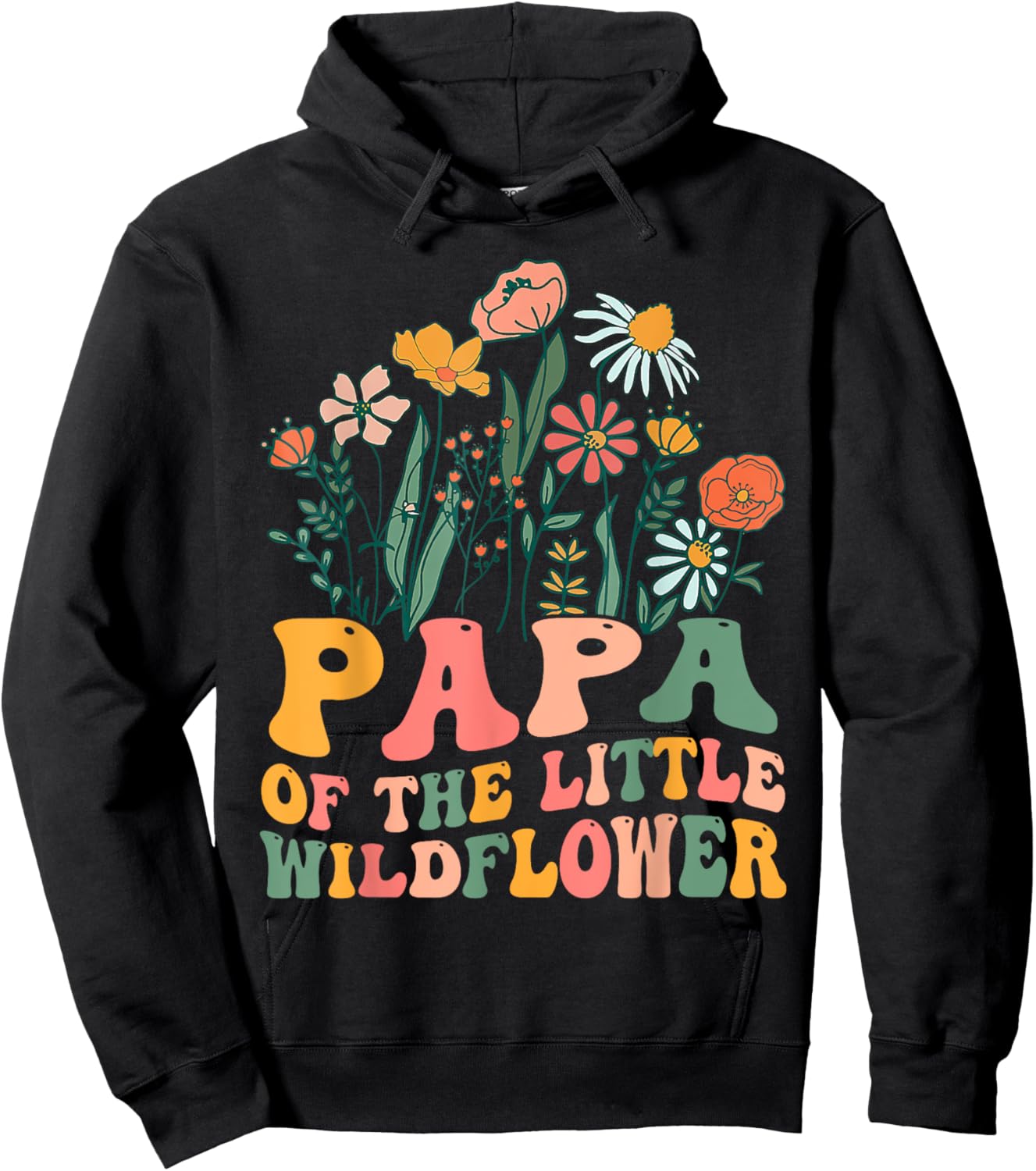 Papa Of The Little Wildflower Birthday Party Baby Shower Hoodie - Hoodie | Black
