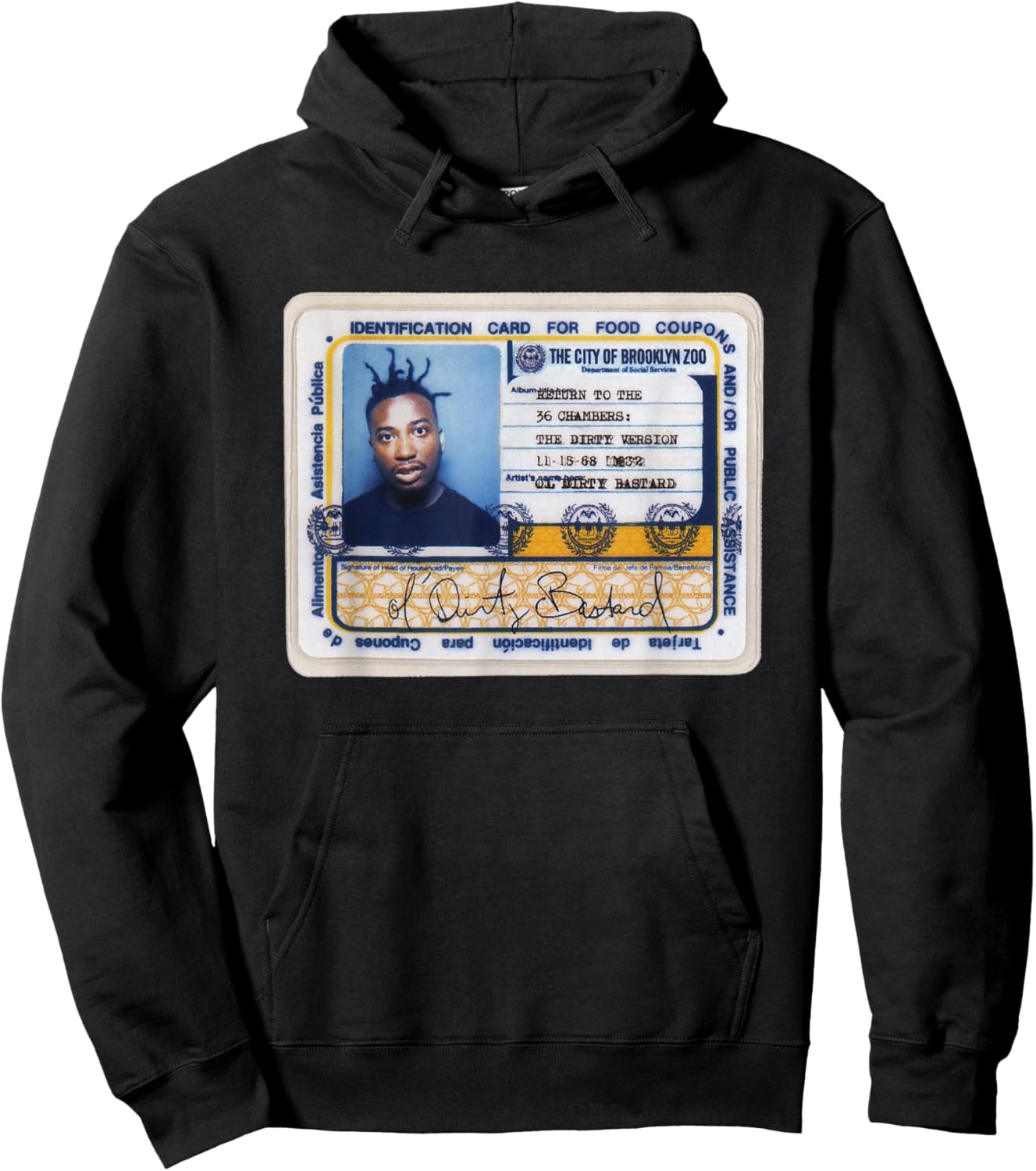 Ol' Dirty Bastard Return To The 36 Chambers ID Card ODB Hoodie - Hoodie | Black