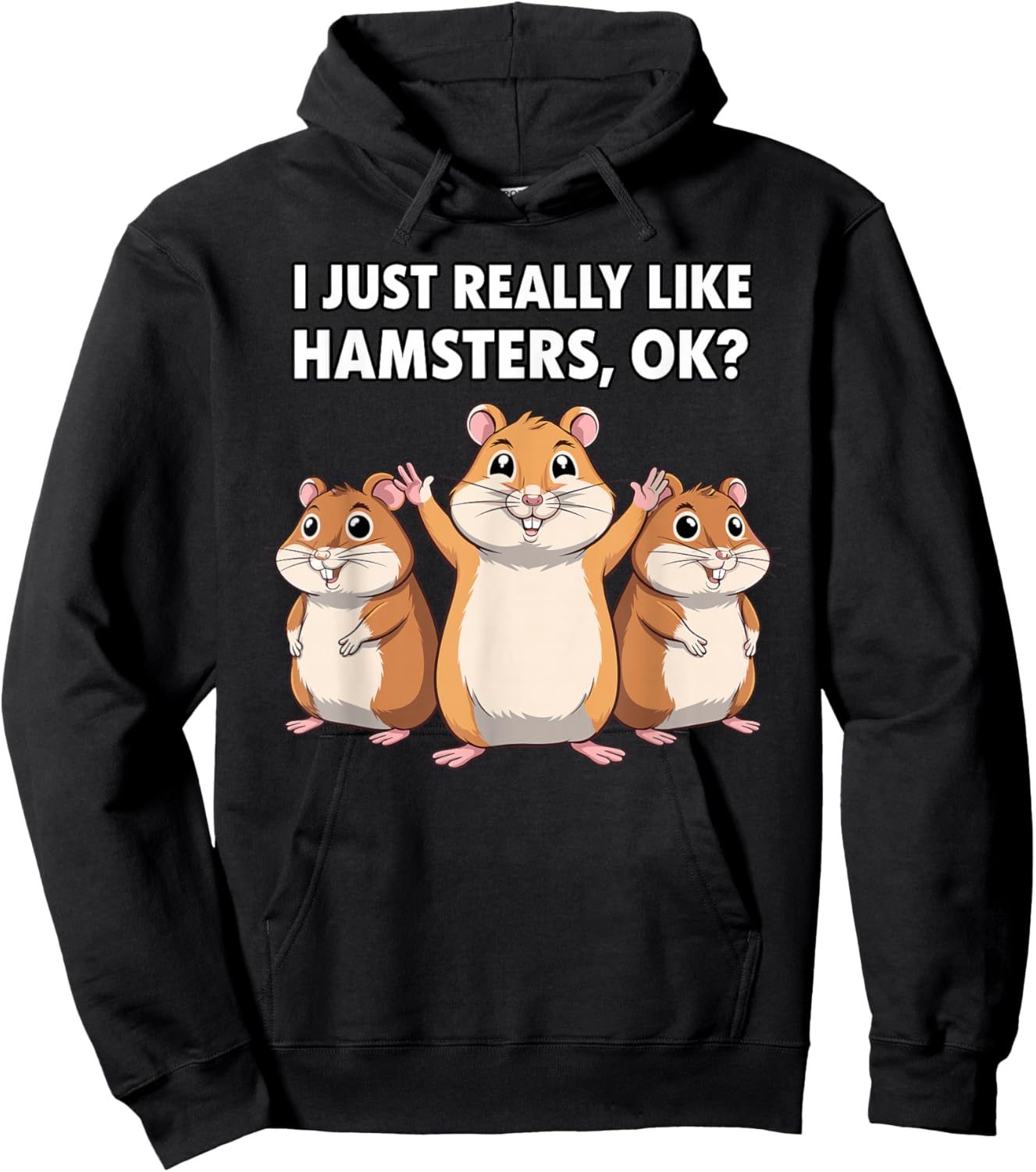 Cute Hamster Design Women Kids Dwarf Hamster Lovers Hoodie - Hoodie | Black