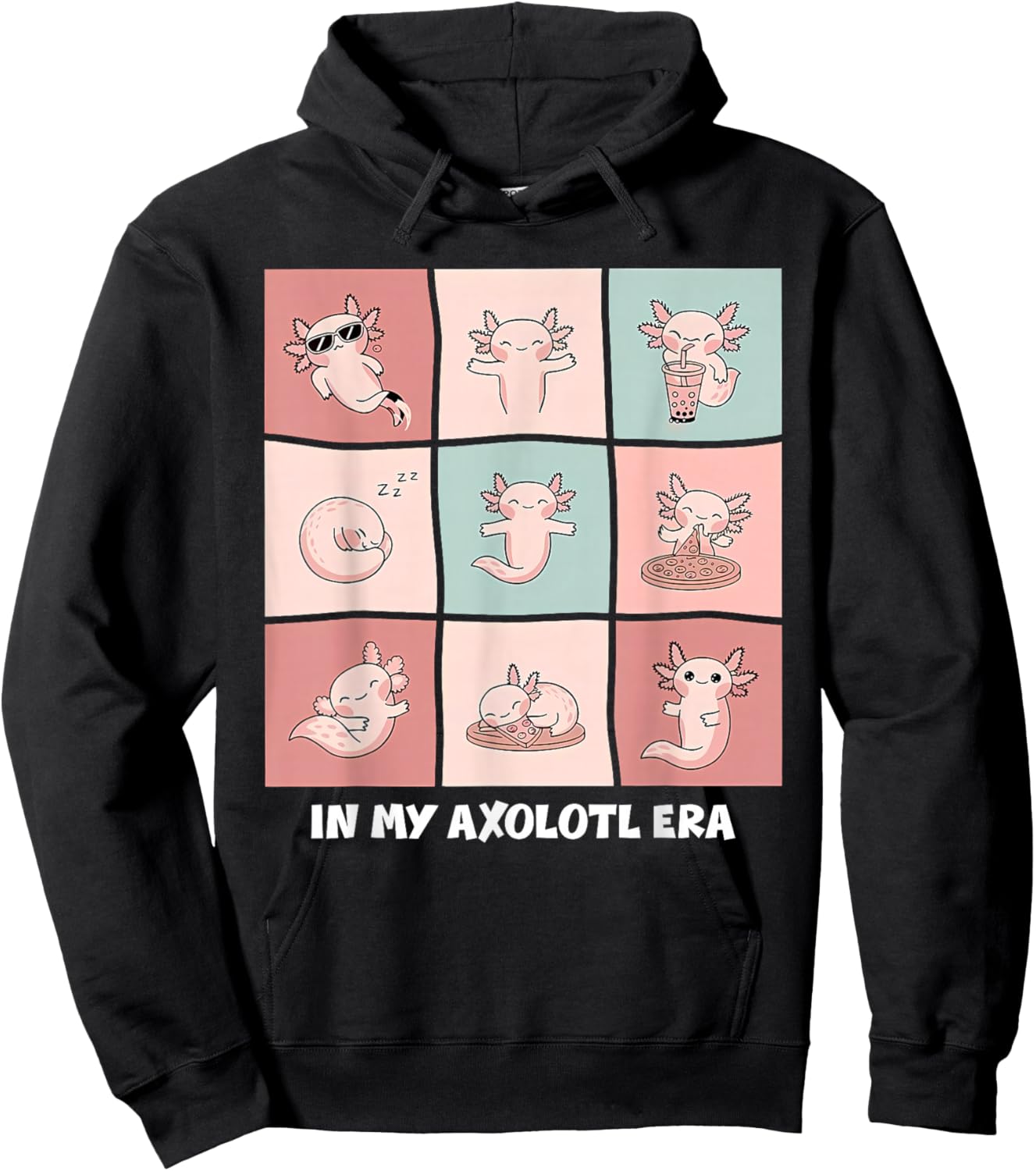 In My Axolotl Era, Salamander Cute Axolotl Kids Boys Girls Hoodie - Hoodie | Black