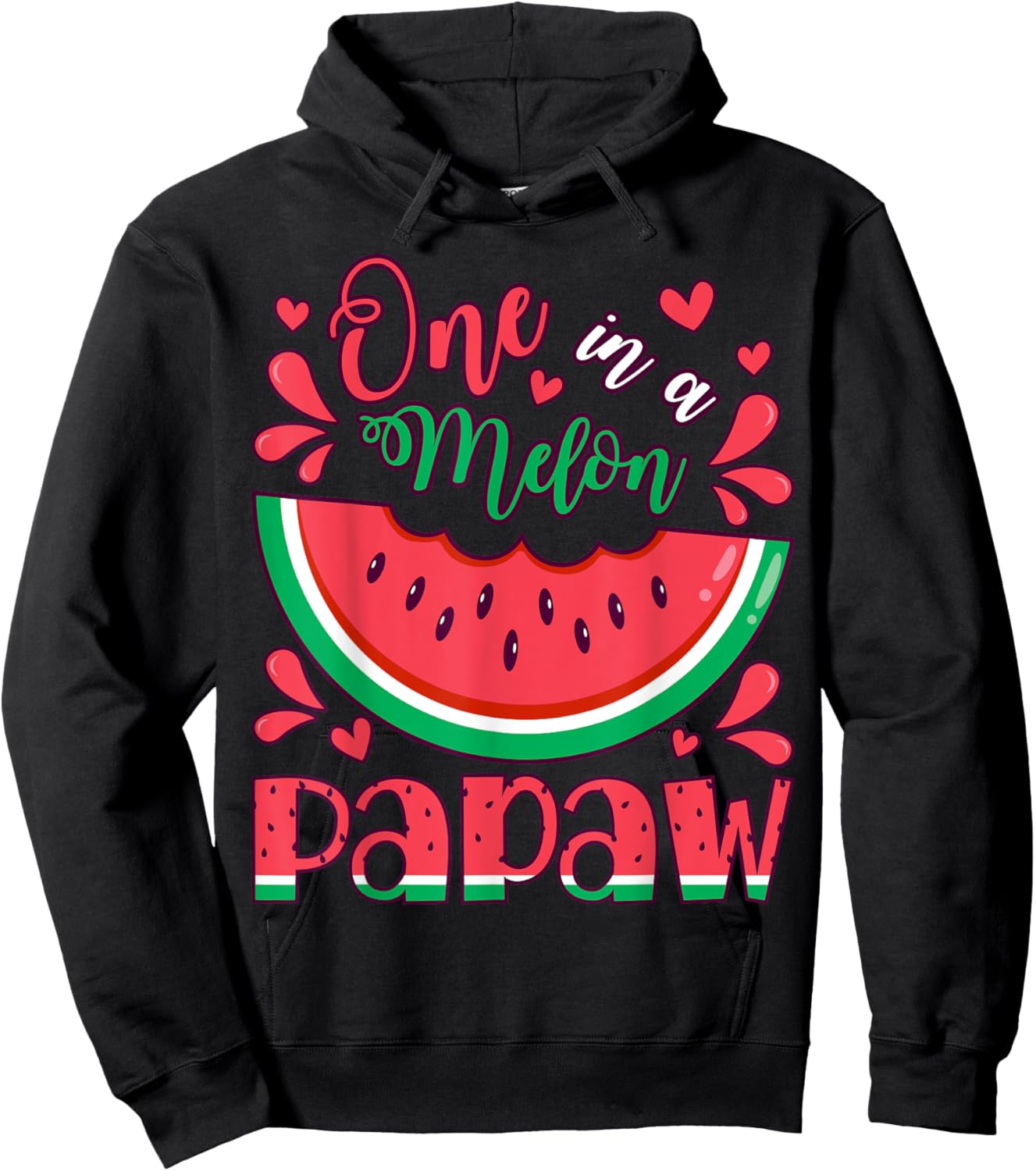 One in a Melon Papaw Birthday Party Matching Family Group Hoodie - Hoodie | Black