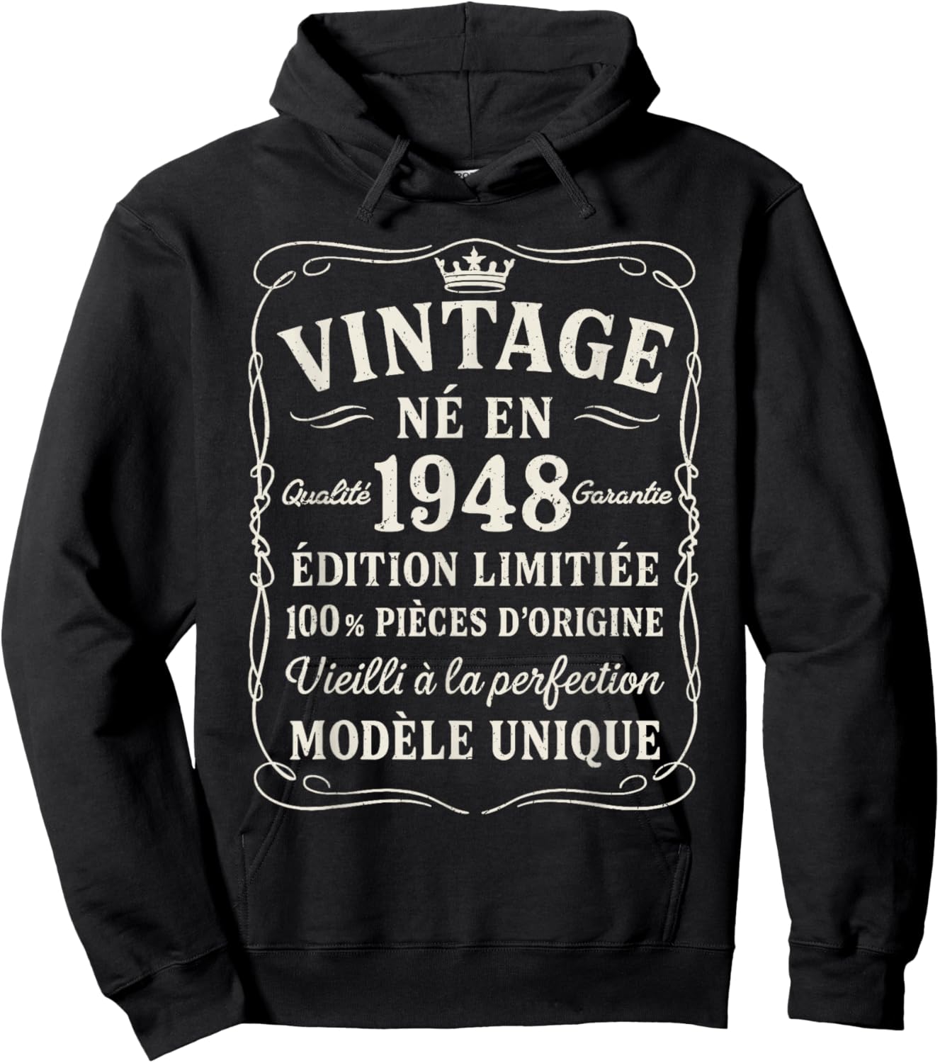 Anniversaire 78 Ans Cadeau Vintage Né en 1948 78 Ans Homme Hoodie - Hoodie | Black