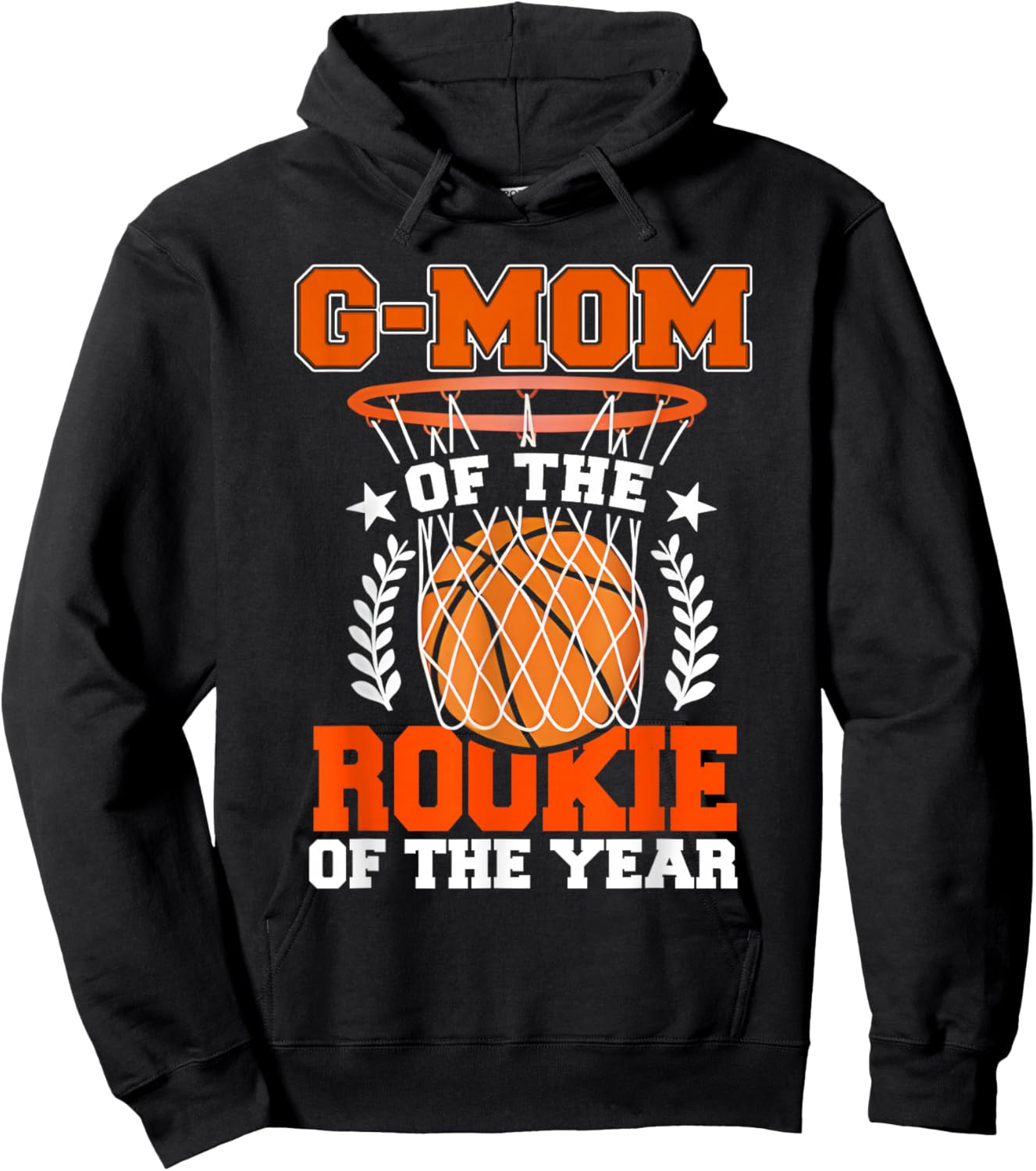 G Mom of Rookie 1st Basketball Bday Theme Matching Hoodie - Hoodie | Black