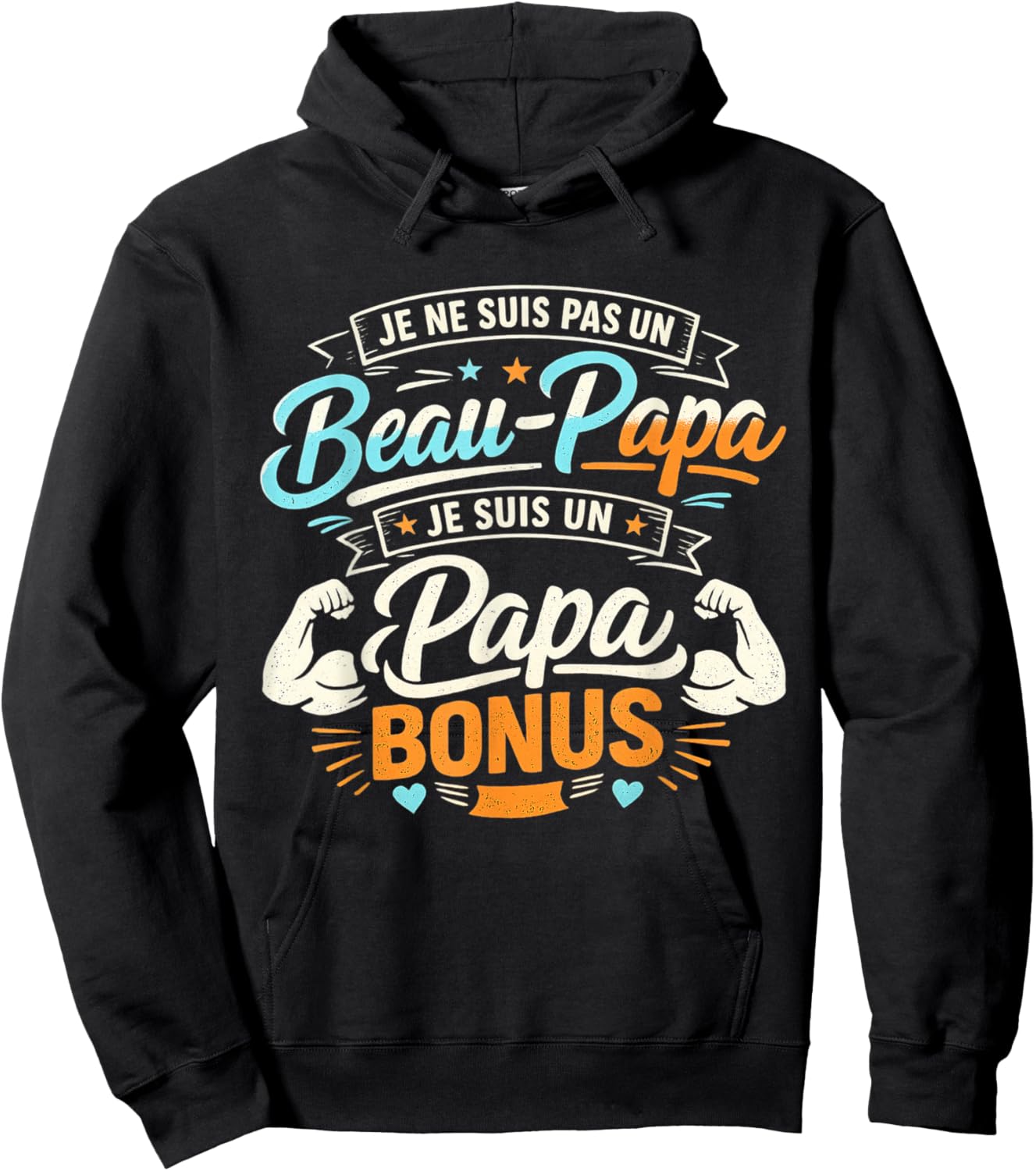Cadeau Beau Papa Bonus Original Humour Fête des Pères Noël Hoodie - Hoodie | Black