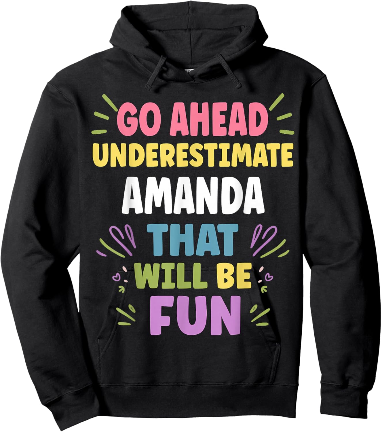 Amanda Personalized Women's Gift Custom Amanda Hoodie - Hoodie | Black
