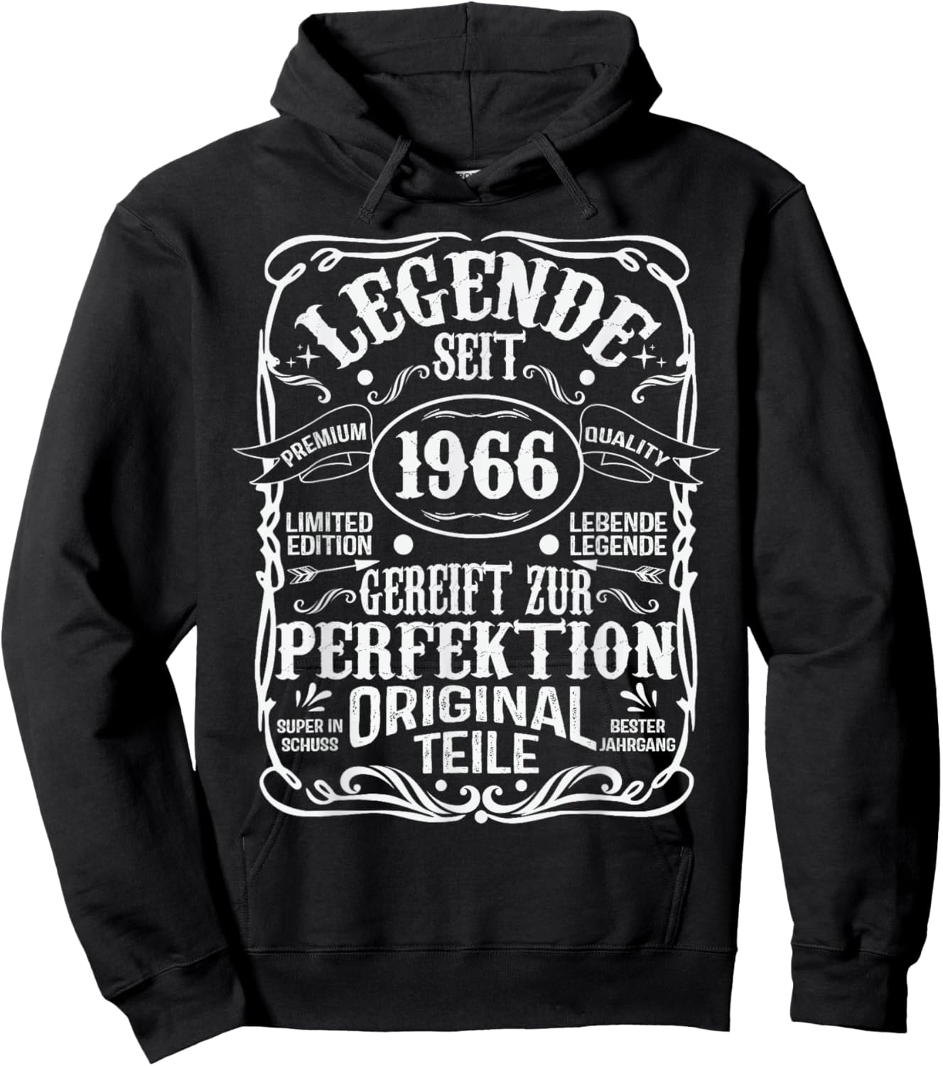 60th Birthday Man Woman 60 Years 1966 Decorative Gift Funny Hoodie - Hoodie | Black