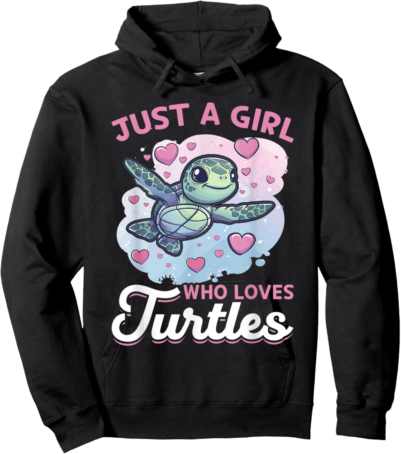 Funny Sea Turtle Animal Just A Girl Who Loves Turtles Hoodie - Hoodie | Black