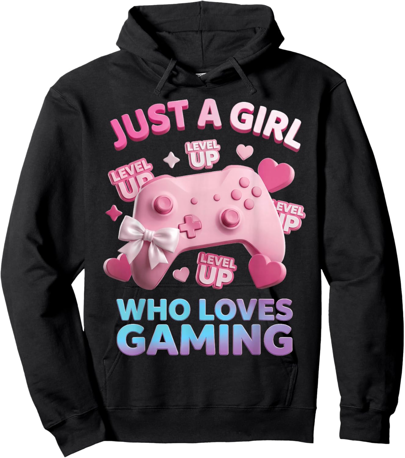 Just A Girl Who Loves Gaming Women Mom Sister Cute Gamer Hoodie - Hoodie | Black