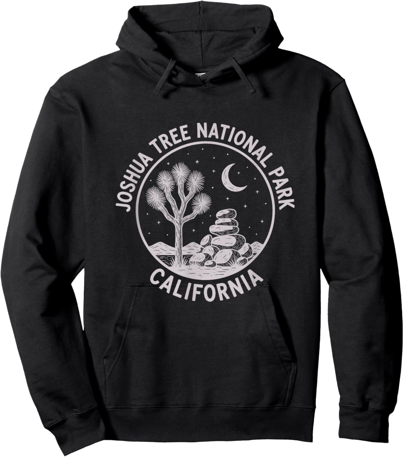 Vintage Joshua Tree National Park California Sketch Design Hoodie - Hoodie | Black