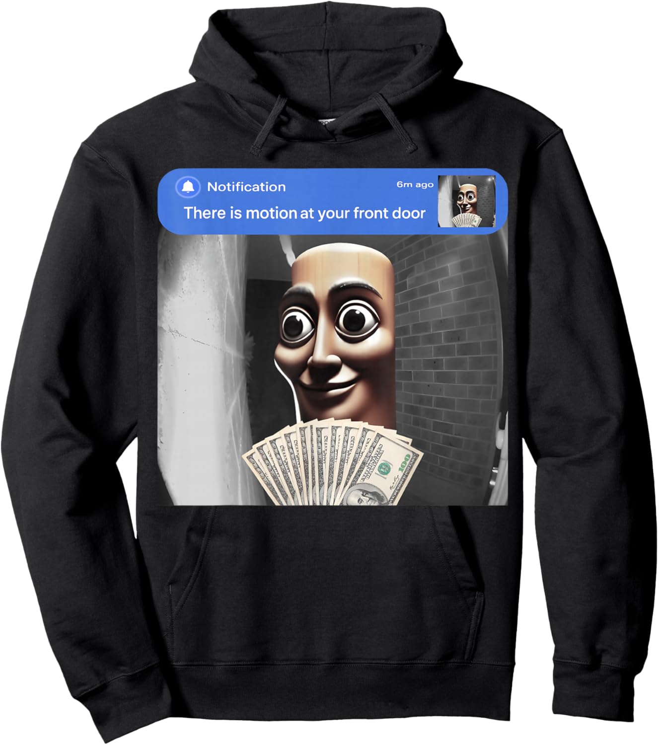 There is Motion at Your Front Door Tung Tung Tung sahur Meme Hoodie - Hoodie | Black