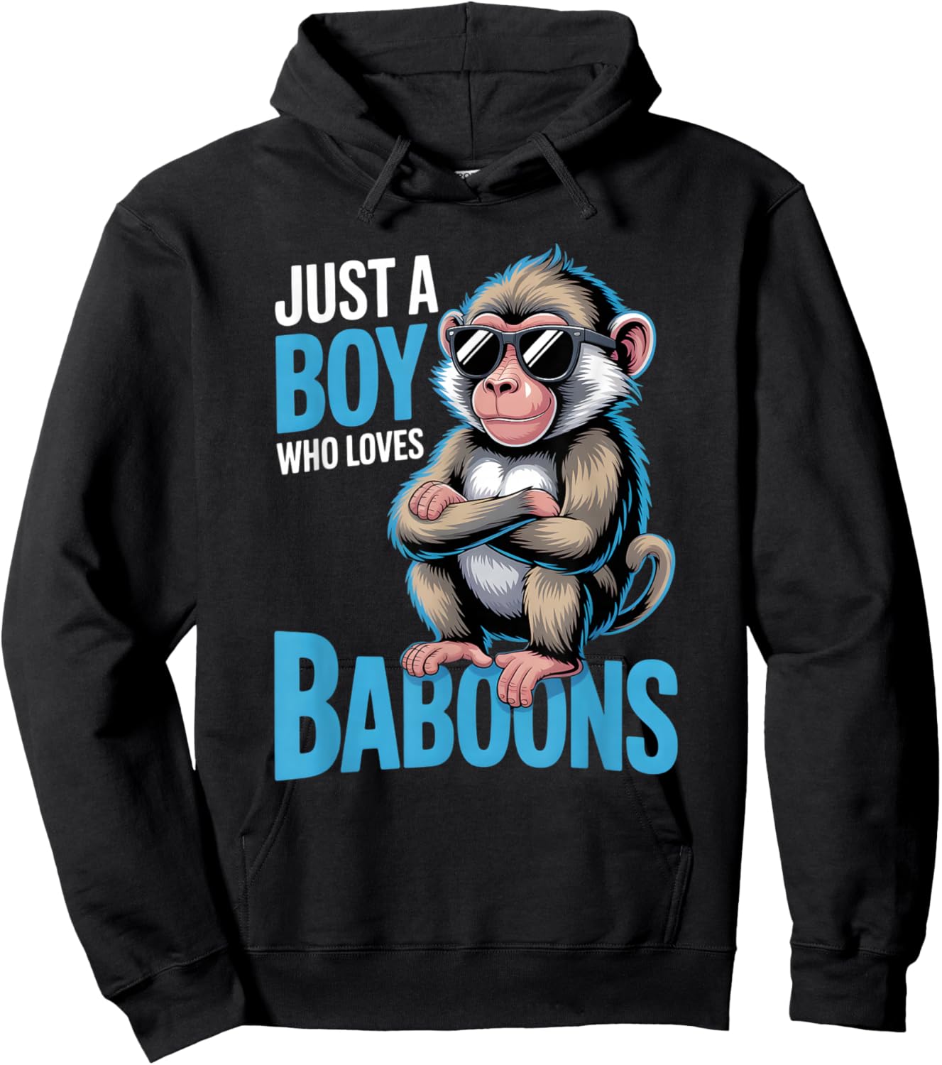 Boys Baboon Hoodie - Hoodie | Black