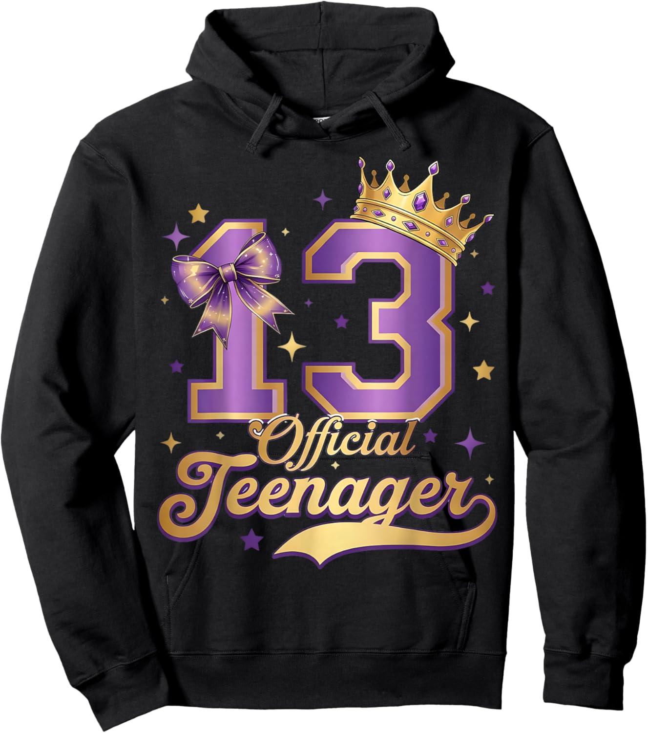 13th Birthday Official Teenager 13 Year Old Coquette Bow Hoodie - Hoodie | Black