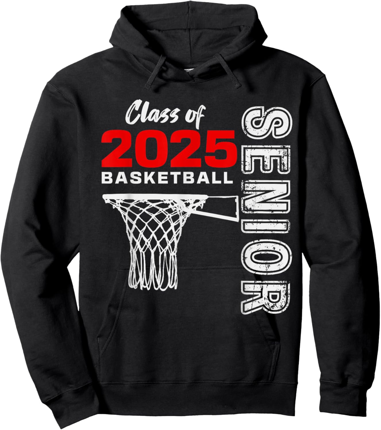 Basketball Senior Matching Class of 2025 Senior Basketball Hoodie - Hoodie | Black