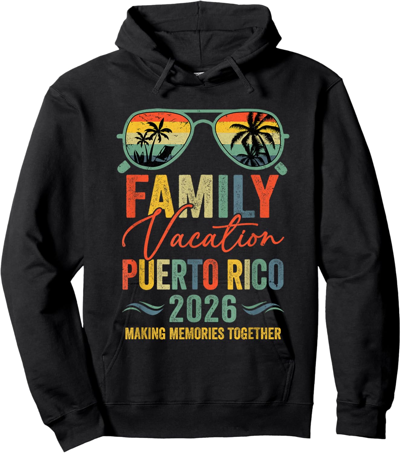 Puerto Rico Vacation 2026 Matching Family Group Summer Hoodie - Hoodie | Black