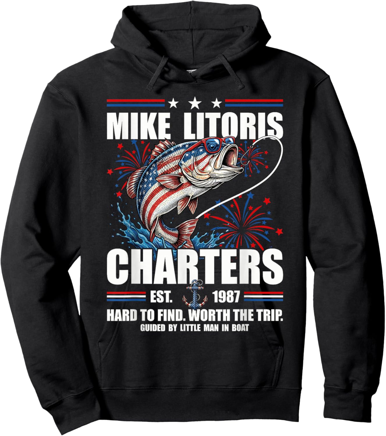 Mike Litoris Funny Adult Humor Innuendo Joke 4th of July Hoodie - Hoodie | Black