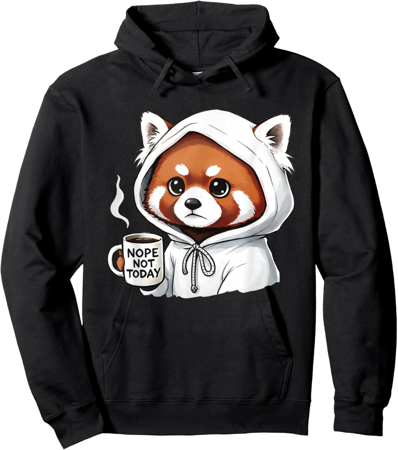 Red Pand Nope Not Today Hoodie - Hoodie | Black