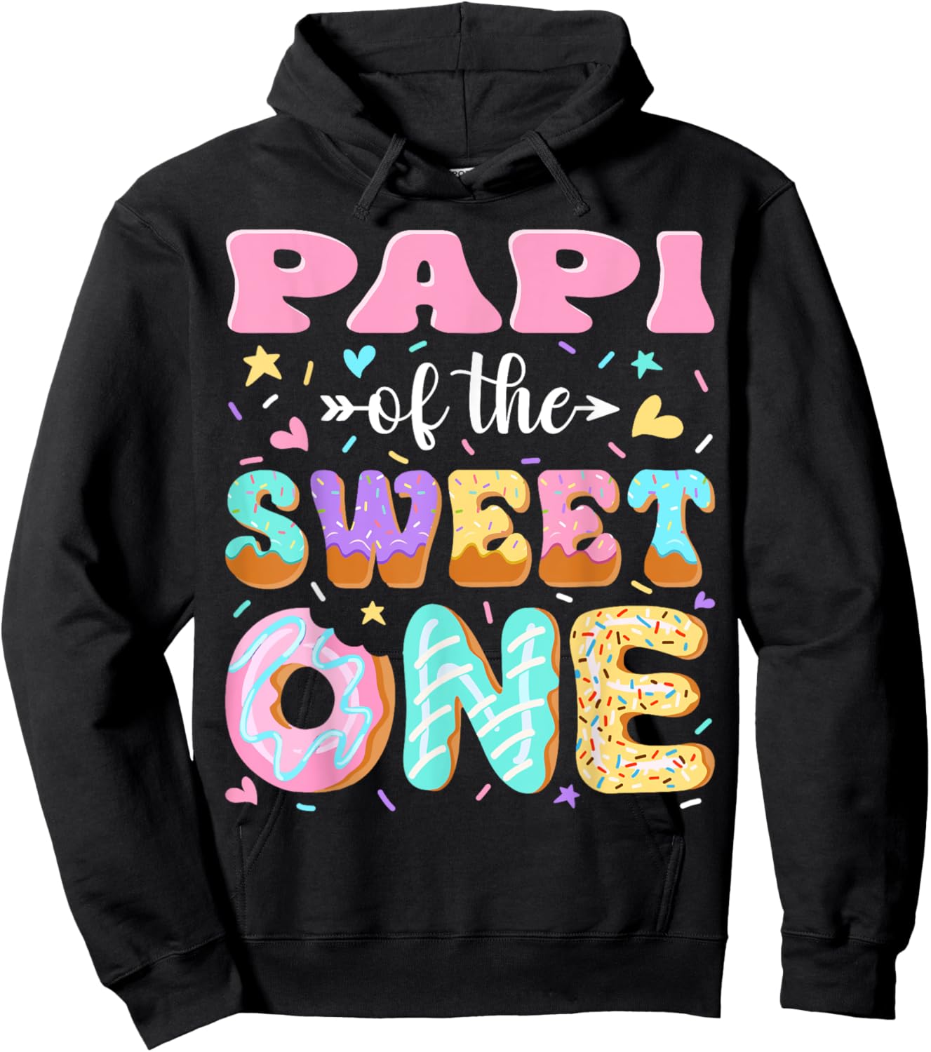Papi of The Sweet One First Birthday Matching Family Hoodie - Hoodie | Black
