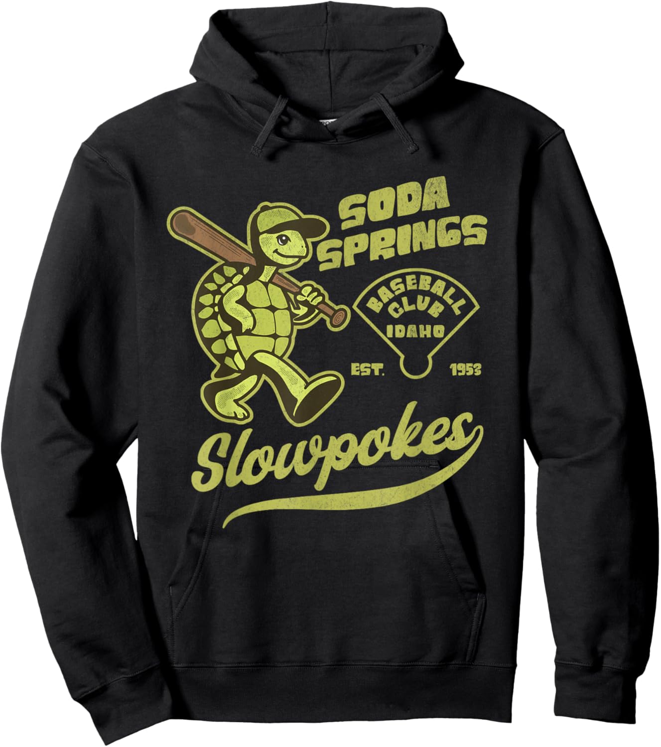 Soda Springs Slowpokes Retro Minor League Baseball Club 1953 Hoodie - Hoodie | Black