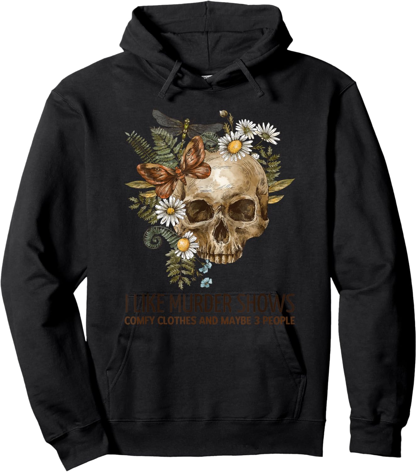 I Like Murder Shows Funny Halloween And Horror Design Hoodie - Hoodie | Black