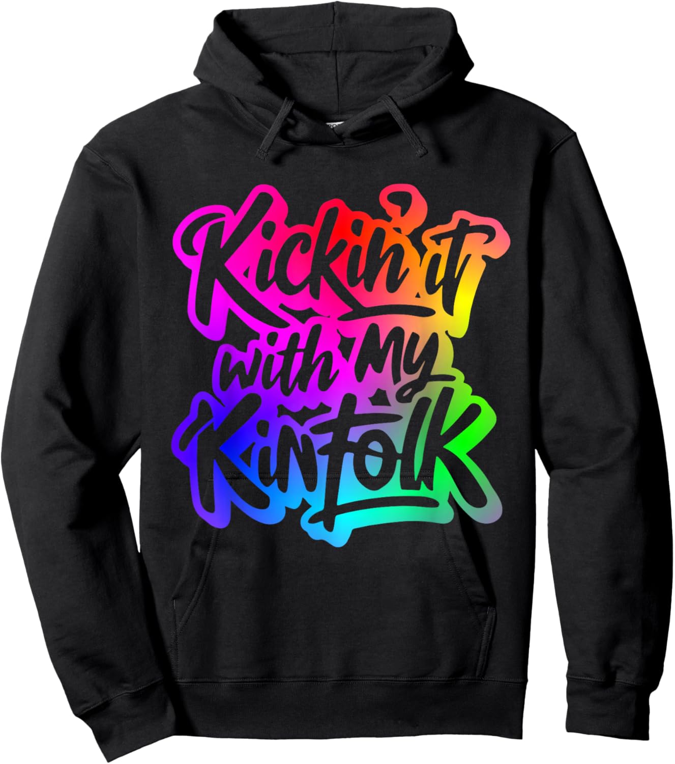 Kickin' It With My Kinfolk Funny Family Reunion Hoodie - Hoodie | Black