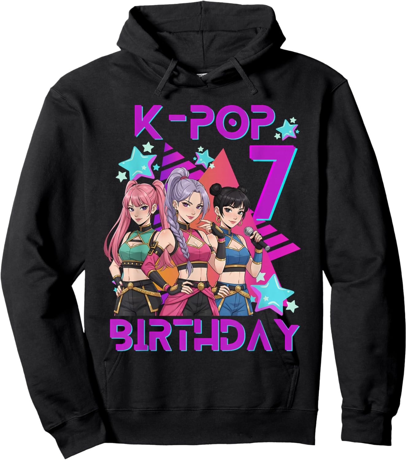 K-Pop K-Pop 7th Birthday Girl 7 Years Hoodie - Hoodie | Black