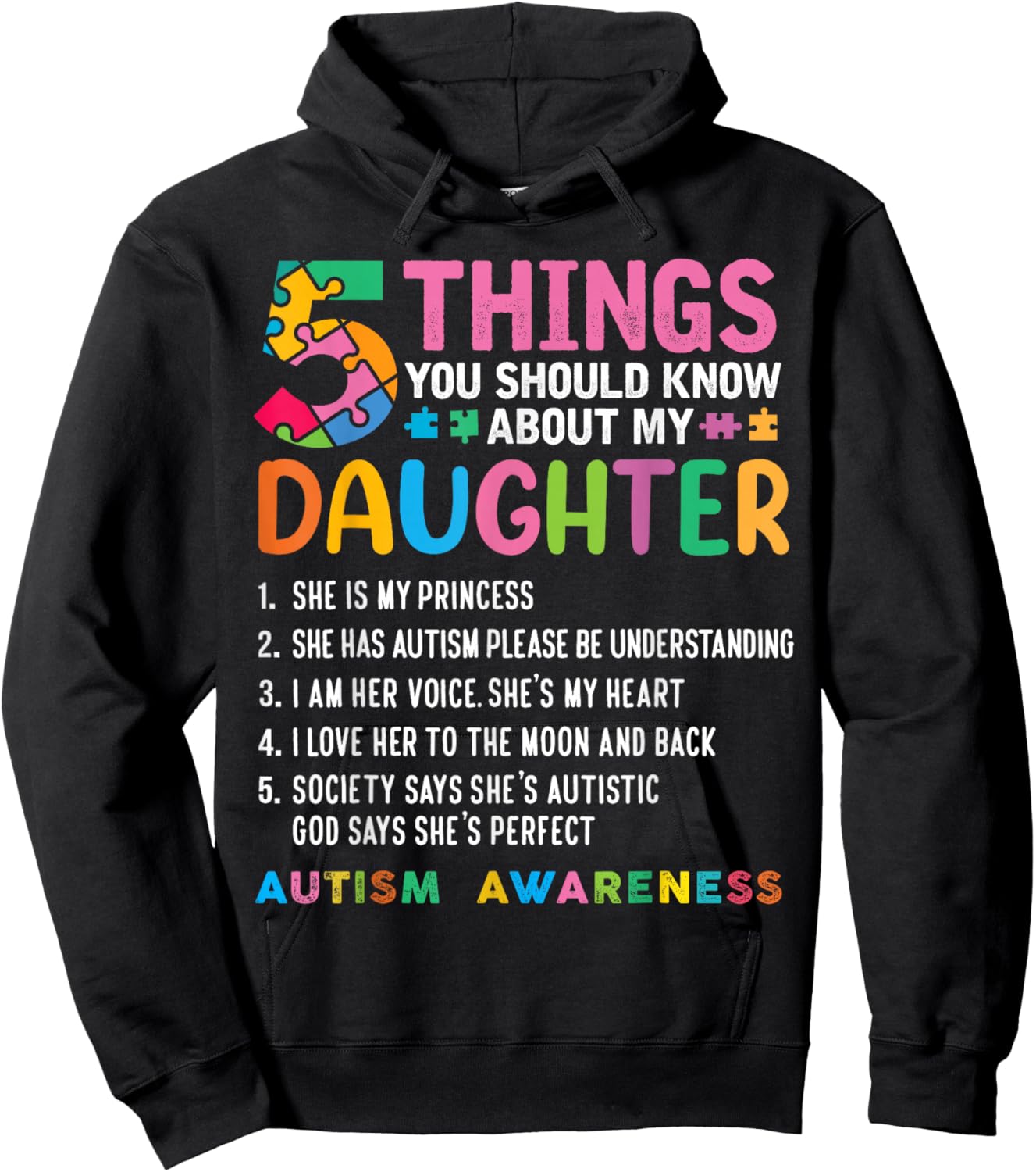 5 Things You Should Know About My Daughter Autism Awareness Hoodie - Hoodie | Black