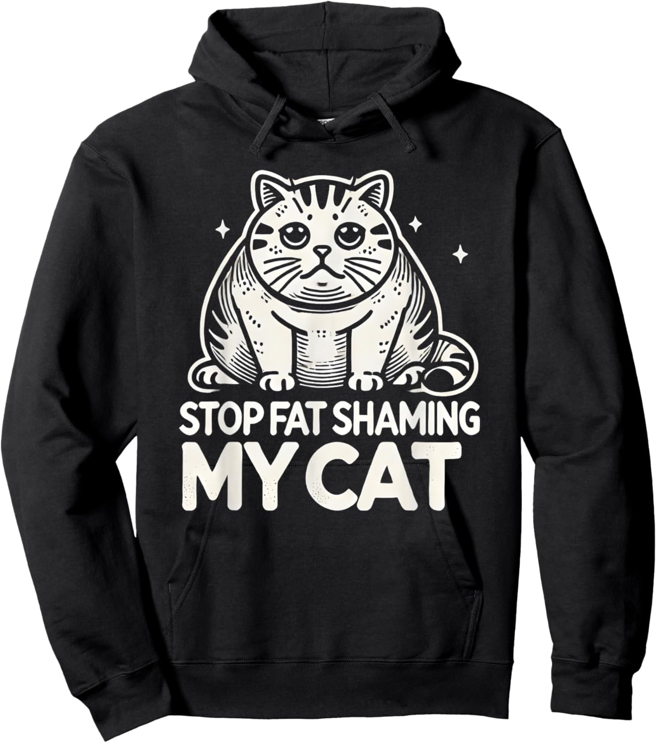 Chubby Chunky Cats Funny Stop Fat Shaming My Cat Hoodie - Hoodie | Black