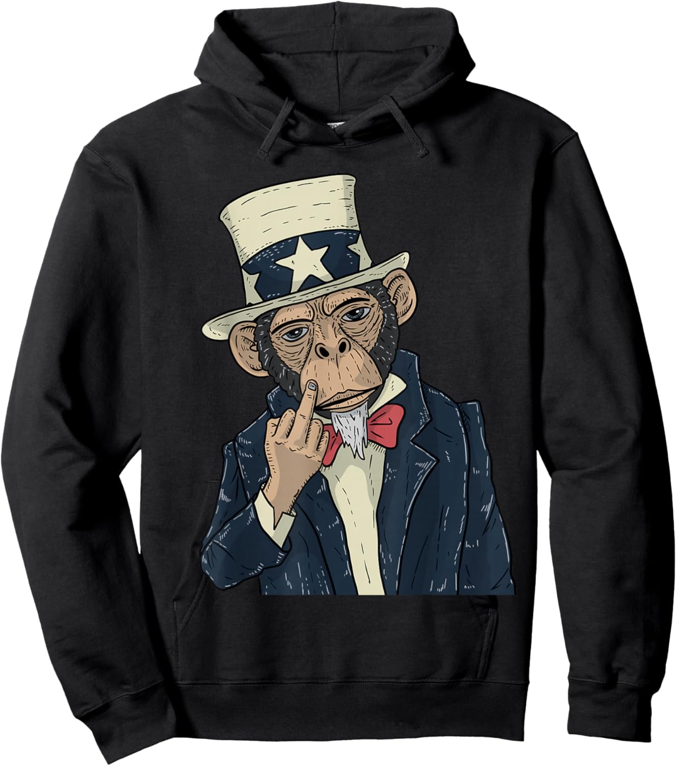 Monkey Sam Shows Middle Finger Hoodie - Hoodie | Black