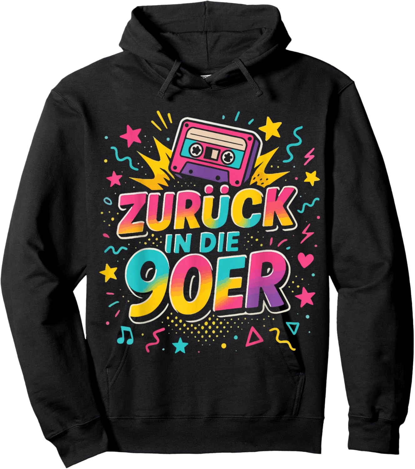 Back In The 90s 90s Outfit Theme Party Retro Decorative Hoodie - Hoodie | Black
