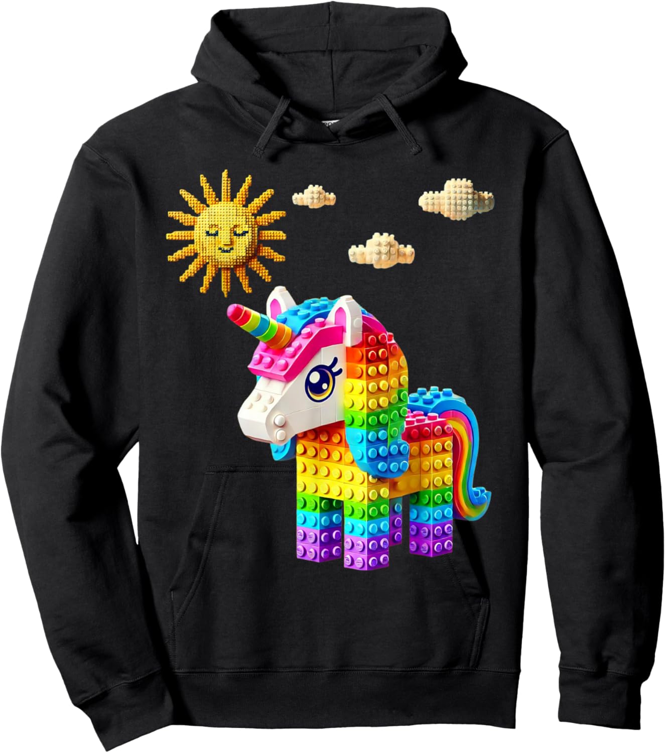 Unicorn Lover Master Builder Bricks Blocks Play Toys Girls Hoodie - Hoodie | Black