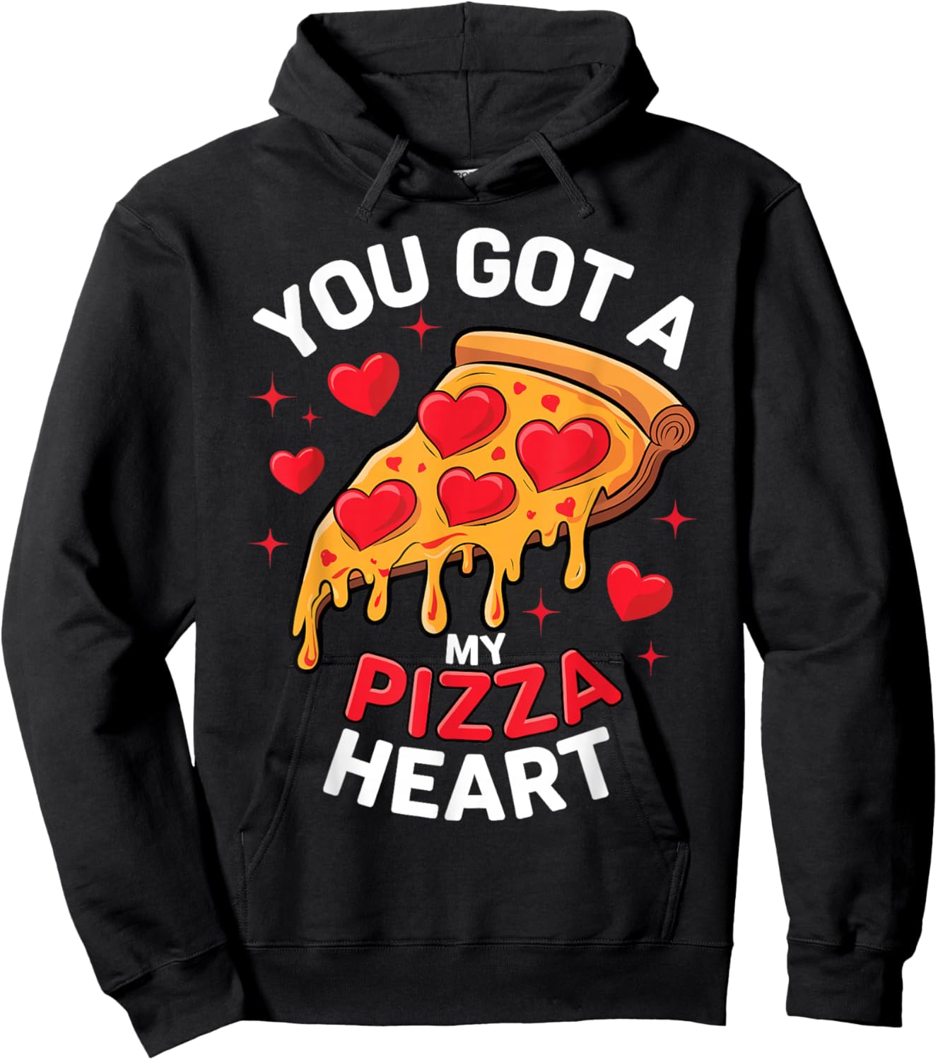 You Got my Pizza Heart Valentines Day Kids Hoodie - Hoodie | Black