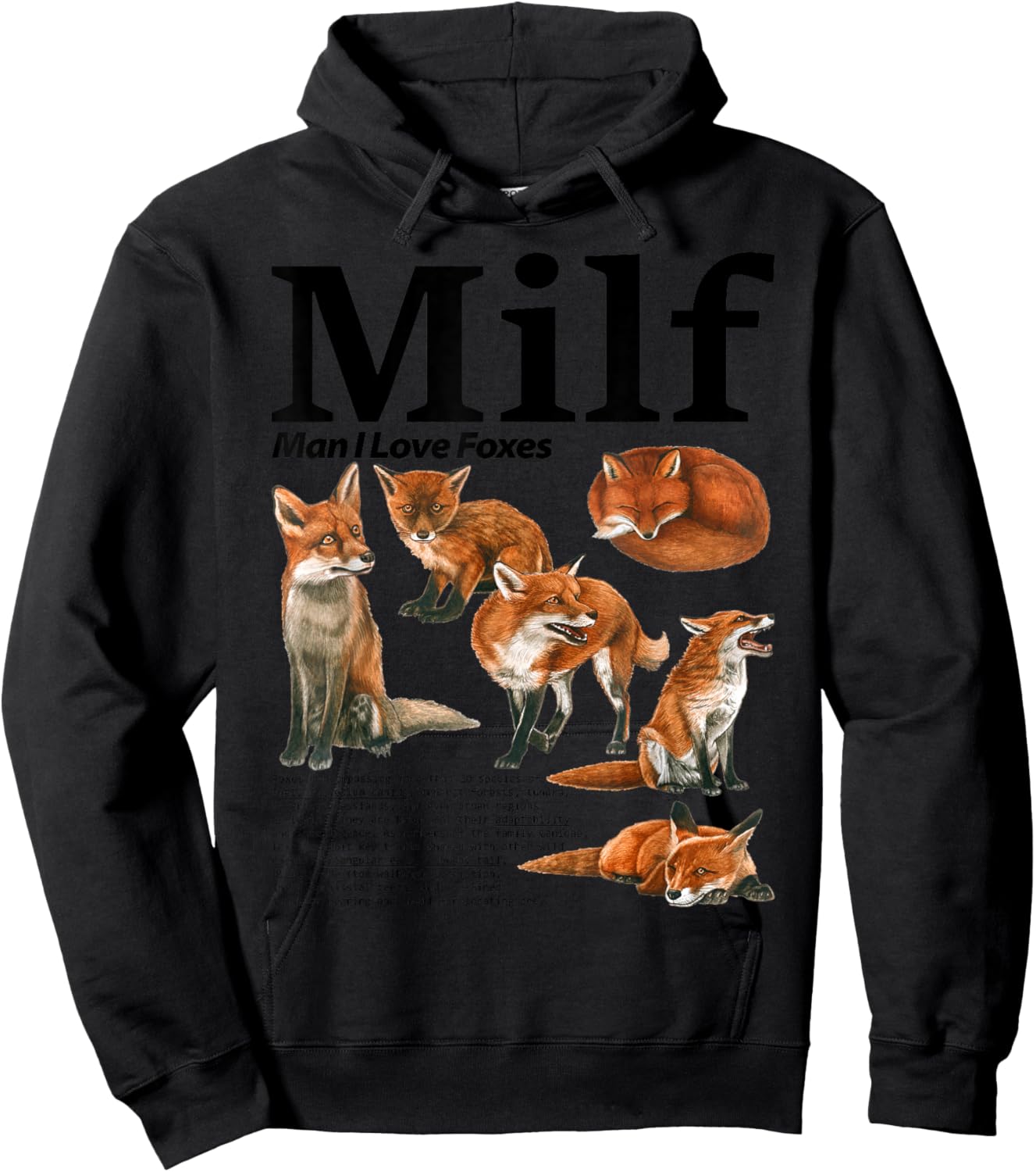 Fox Lover Wildlife Wild Animal Meme Milf Man I Love Foxes Hoodie - Hoodie | Black