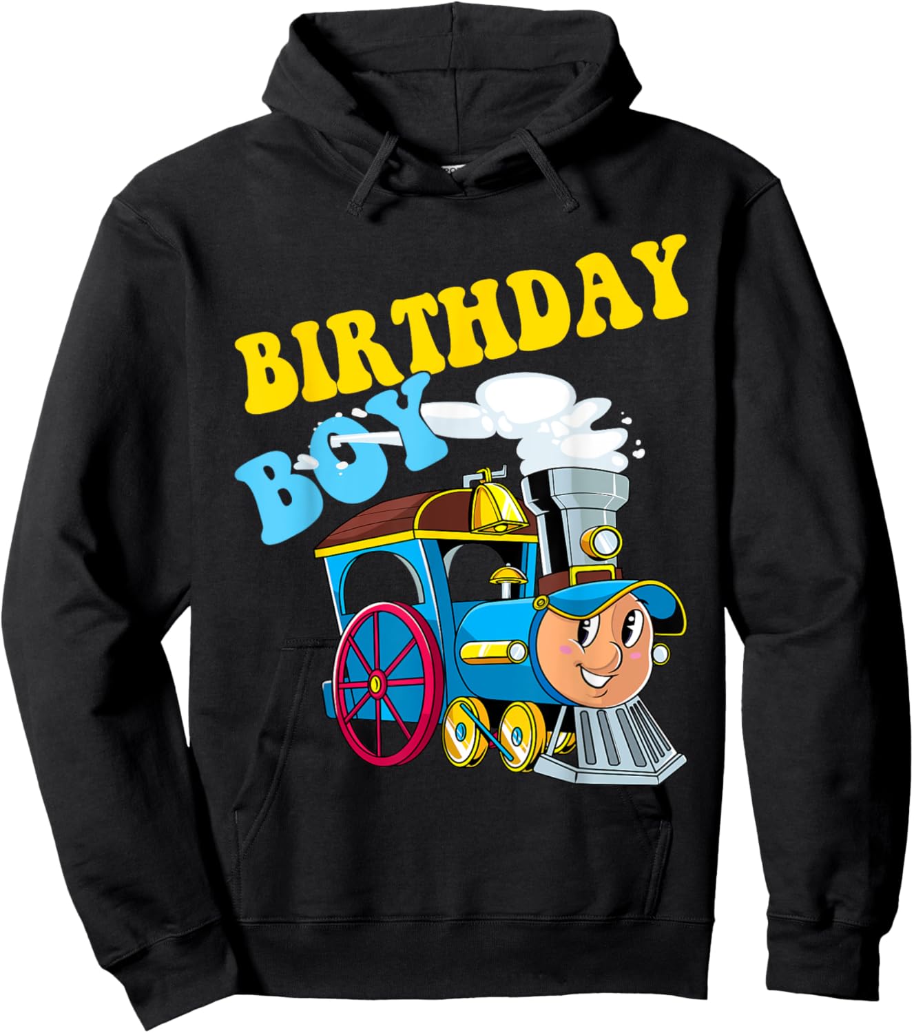 Birthday Boy Choo Choo Train Lovers Party Kids Toddlers Hoodie - Hoodie | Black