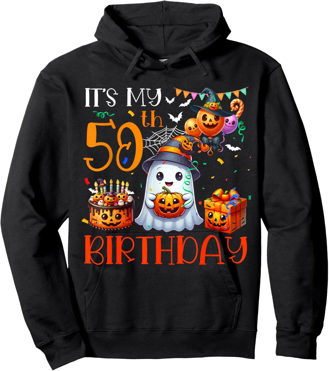 It's My 50th Birthday Halloween Ghost Boo Funny Party Lover Hoodie - Hoodie | Black