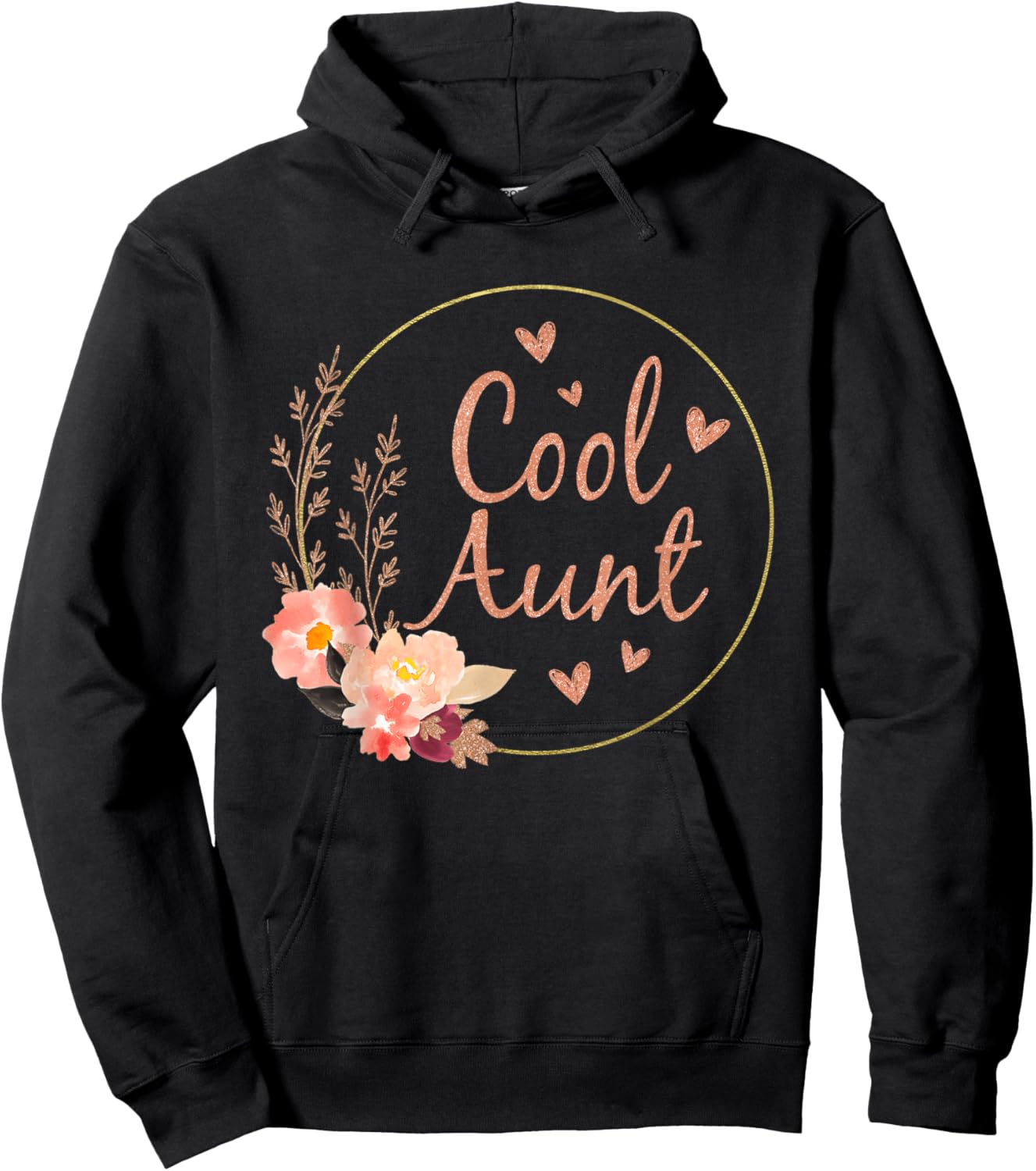 Auntie Funny Aunt Baby Announcement Mother's Day Hoodie - Hoodie | Black