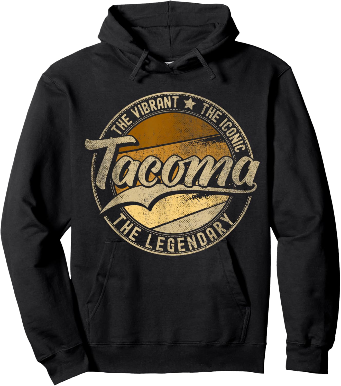Tacoma WA | Washington | Vintage Distressed Hoodie - Hoodie | Black