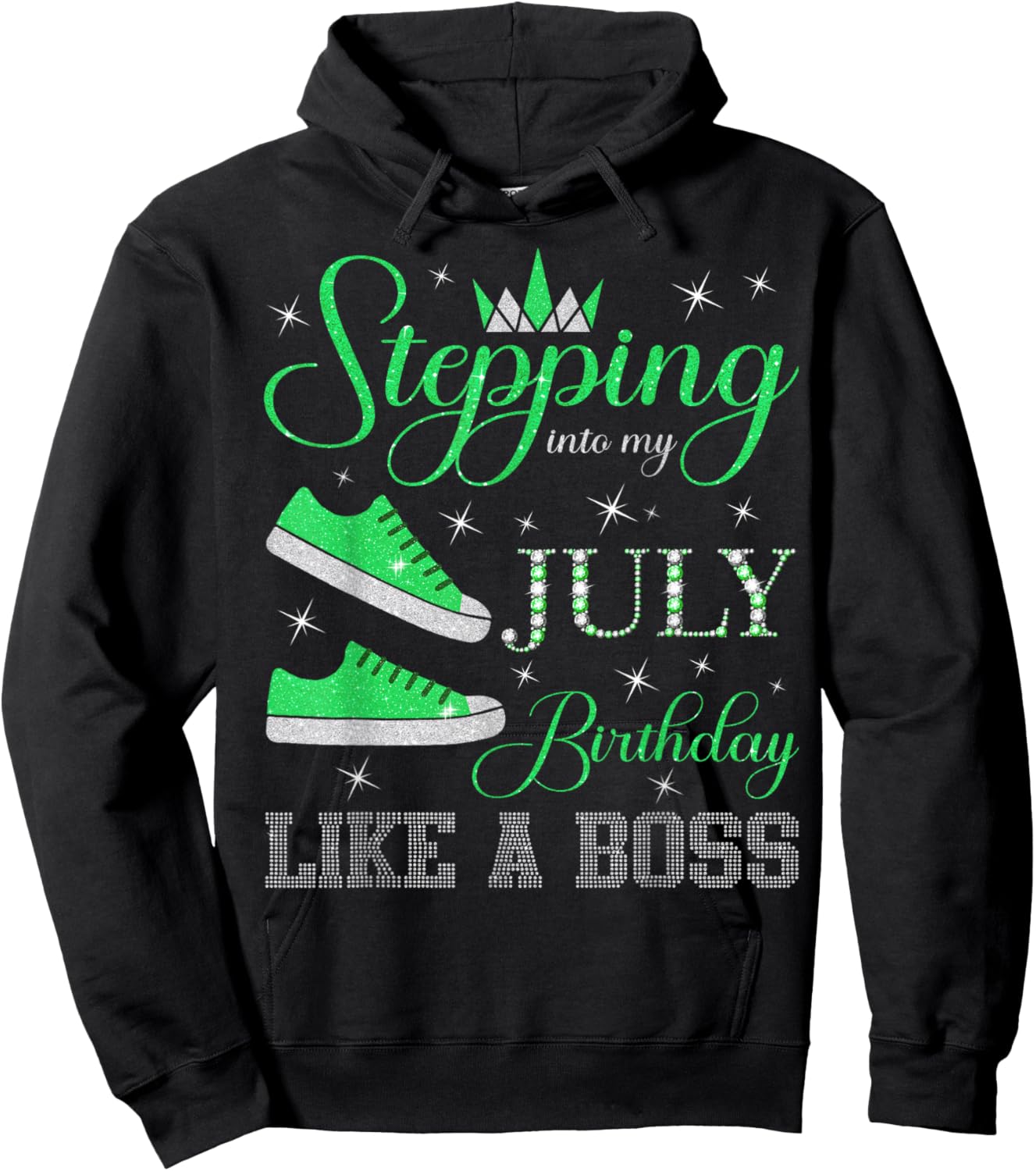 Stepping Into My July Birthday Like a Boss July B-day Party Hoodie - Hoodie | Black