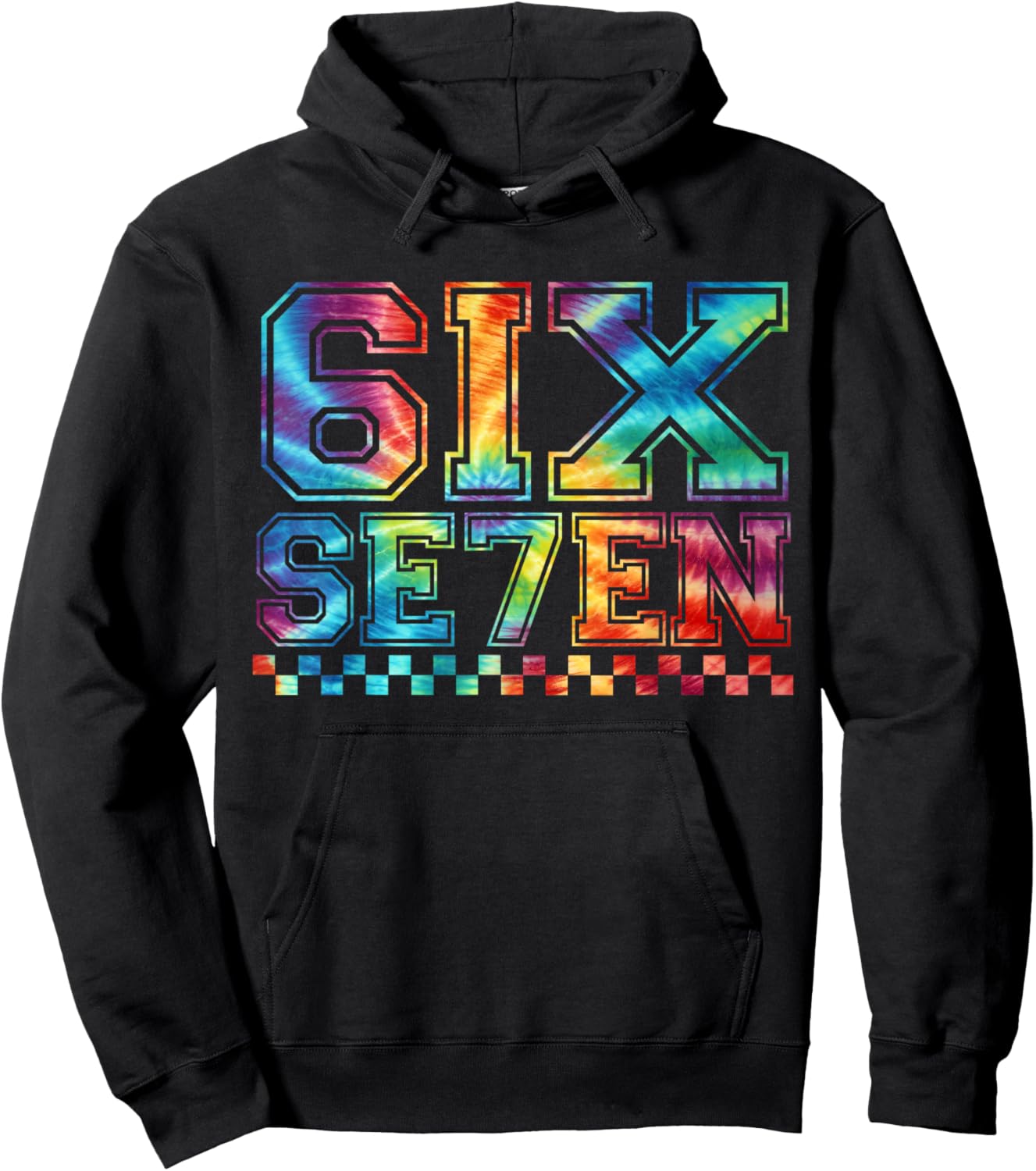 67 Tie Dye Graphic 6 7 Boys Girls Six Seven Kids Men Women Hoodie - Hoodie | Black