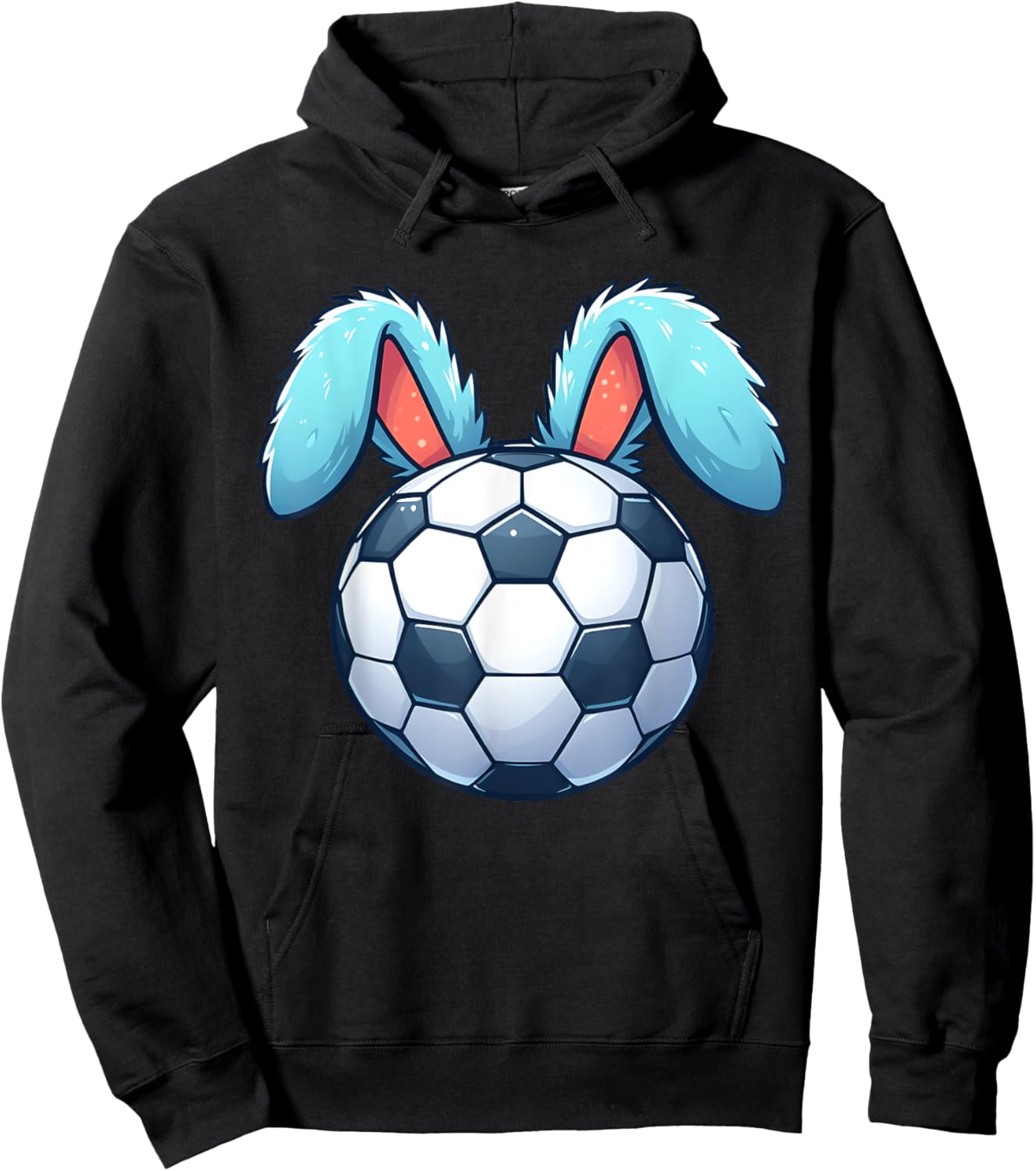 Soccer Bunny Ears Eggs Hunting Easter Toddler Boys Girls Hoodie - Hoodie | Black