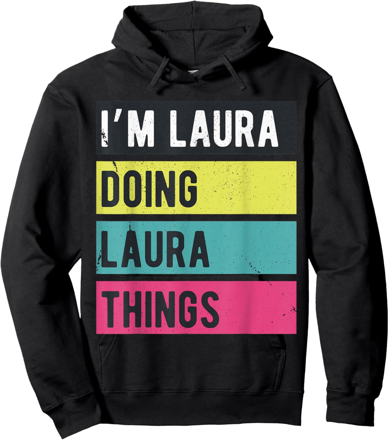 Doing Laura Things Funny Personalized Names Retro Hoodie - Hoodie | Black