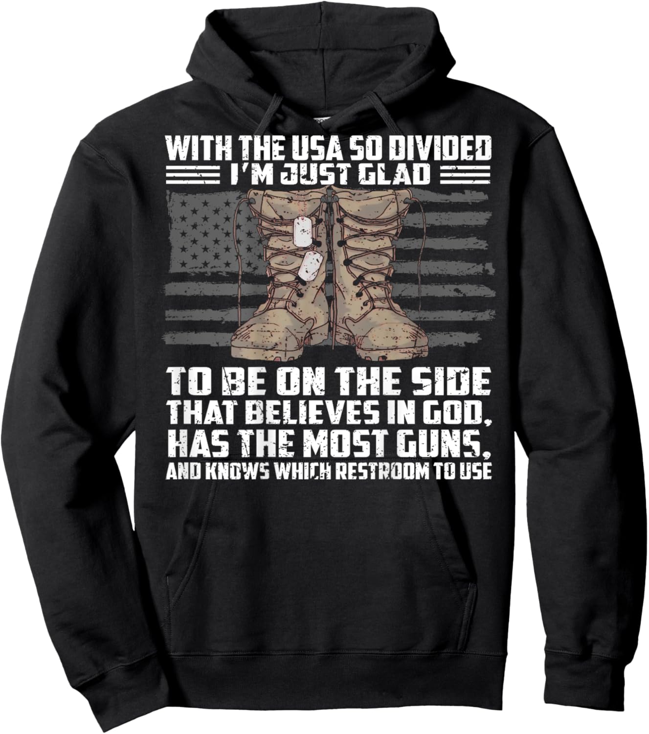 With The USA So Divided I'm Just Glad To Be On (on back) Hoodie - Hoodie | Black