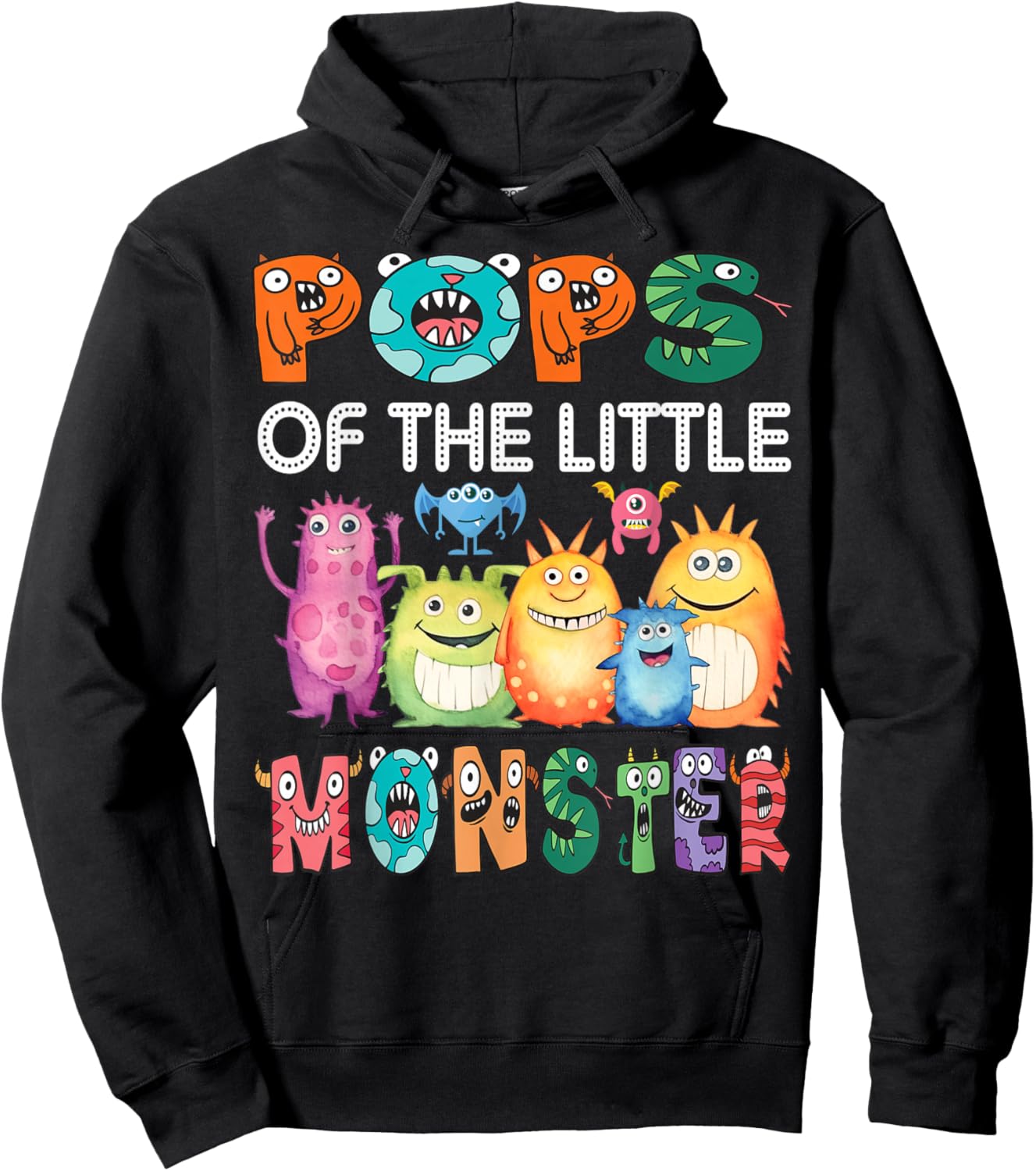 Pops Of The Little Monster Kids 1St Birthday Party Hoodie - Hoodie | Black